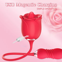 Women's Telescopic Massage Vibrator Rose