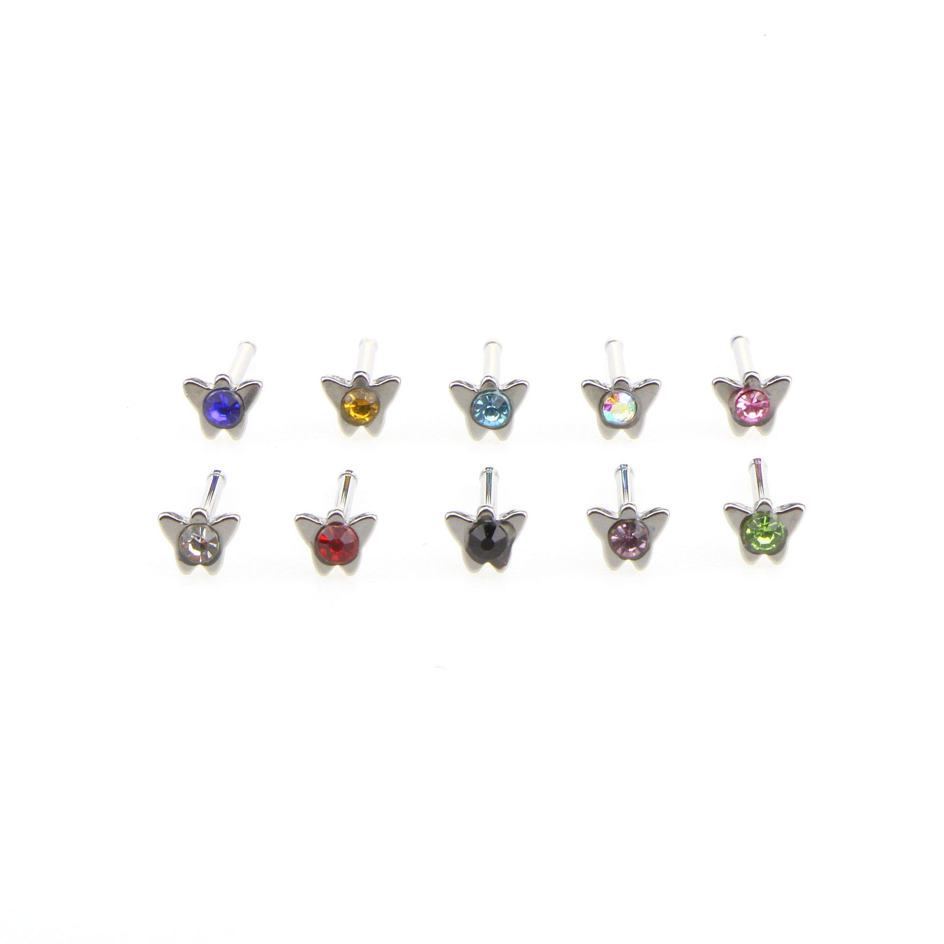 Butterfly Nose Nails Color Nose Nails Diamond Nose Nails Earrings Human Body Piercing